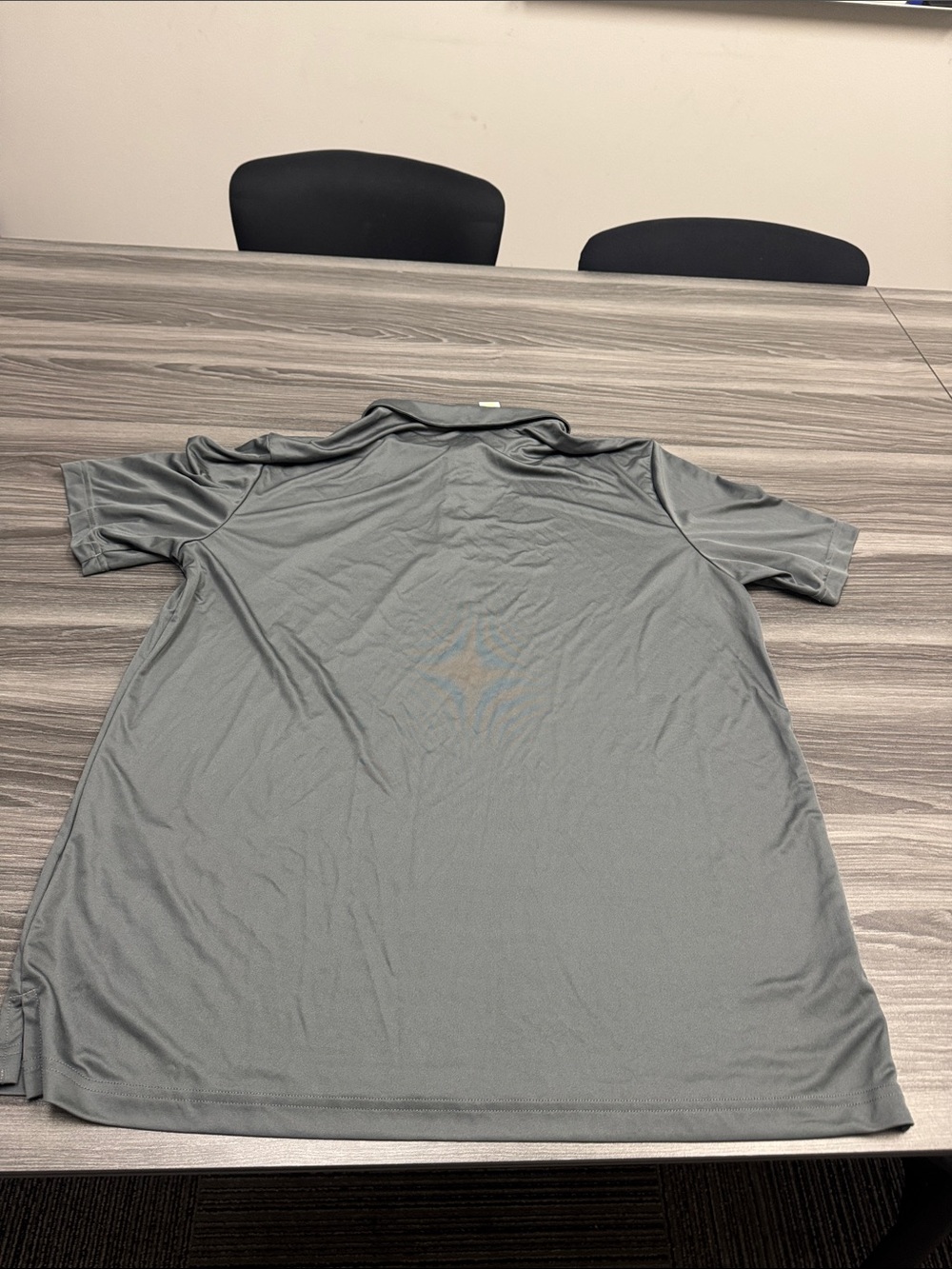 adidas Men's Charcoal Gray Polo Shirt with Tonal Stripes - Picture 11 of 11